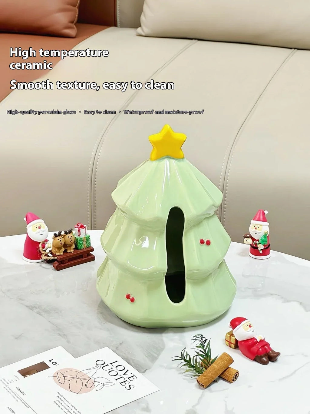 Creative Ceramic Tissue Box Christmas Tree Festive Atmosphere Napkin