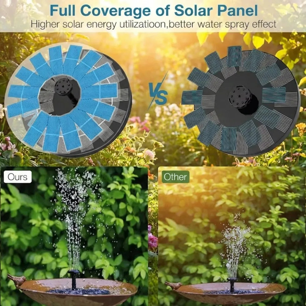 3.5W Solar Bird Bath Fountain Pump – 6 Nozzles | Garden Pond