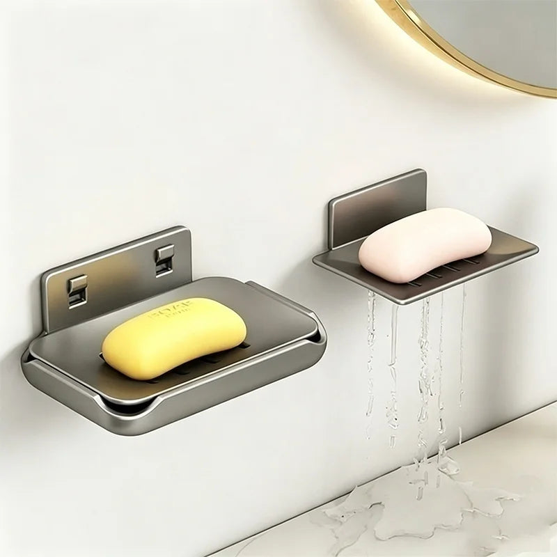 Corner No-Drill Bathroom Rack – Wall-Mounted Soap Storage Holder