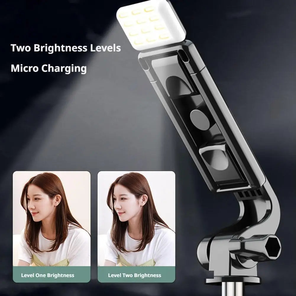 Extendable Selfie Stick Tripod with Wireless Remote & Fill Light