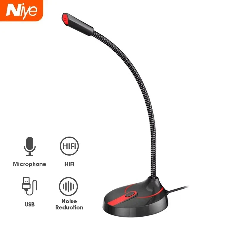 Mini Condenser Desk Microphone 3.5mm Wired Mic for PC Laptop