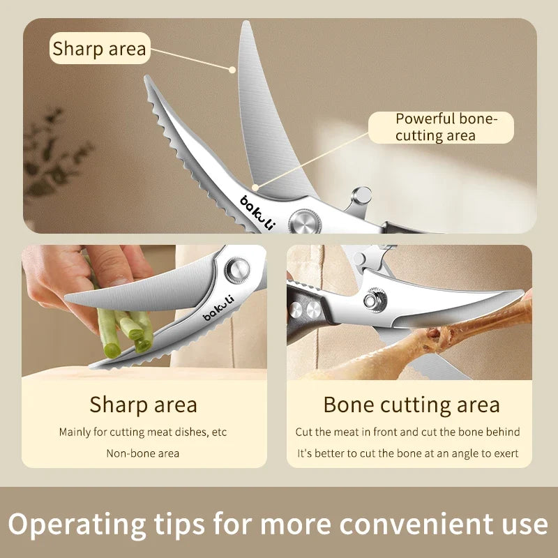 PLYS Stainless Steel Kitchen Scissors – Ergonomic Handle