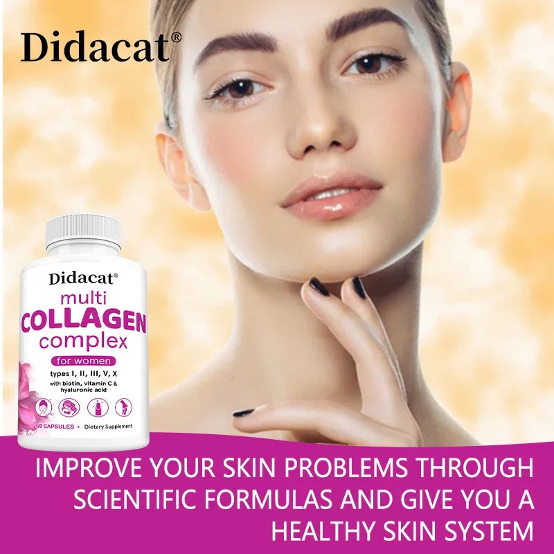 Multi-Collagen Complex Capsules – 5 Types + Hyaluronic Acid