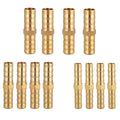 12-Pc Brass Straight Barb Hose Connectors 6/8/10mm Set
