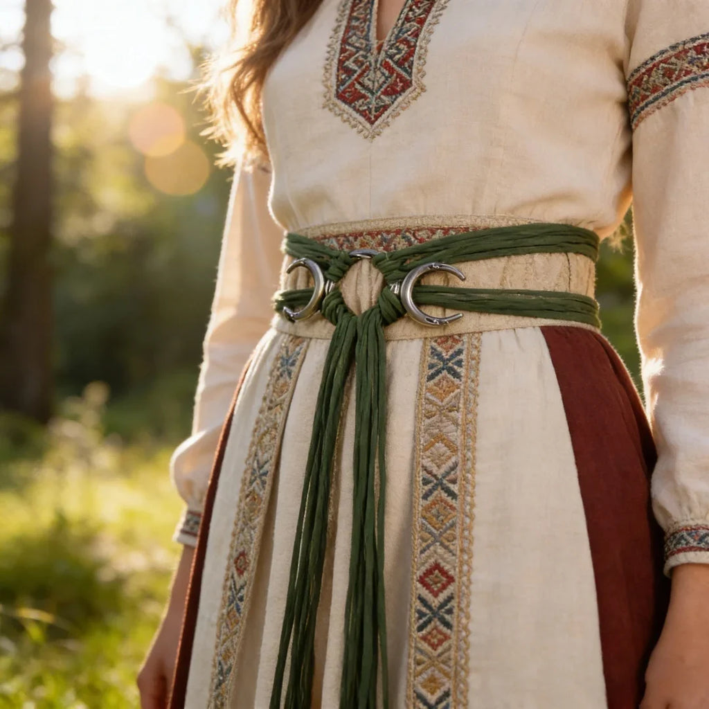 Vintage Medieval Long Rope Knot Women's Belt Nordic Witch Waist