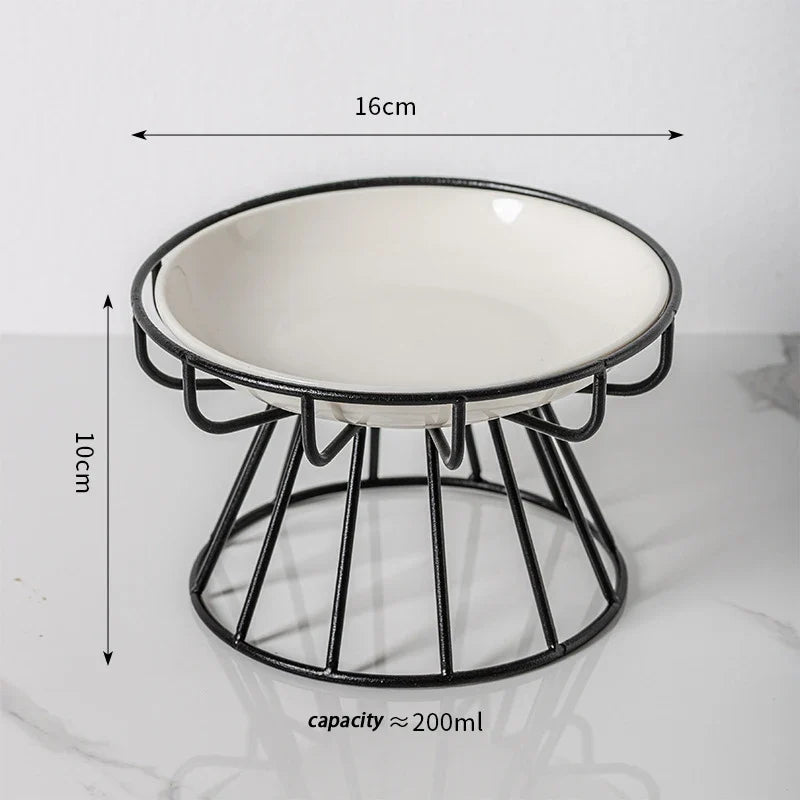 Ceramic Raised Pet Bowl Food Water Supports Cats Amp Doggie Cat Stand