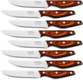 Serrated Steak Knife Set – Mahogany Handle Stainless Steel