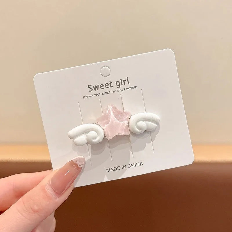 Star Wing Hair Clips for Girls – 2PCS Acrylic Barrettes