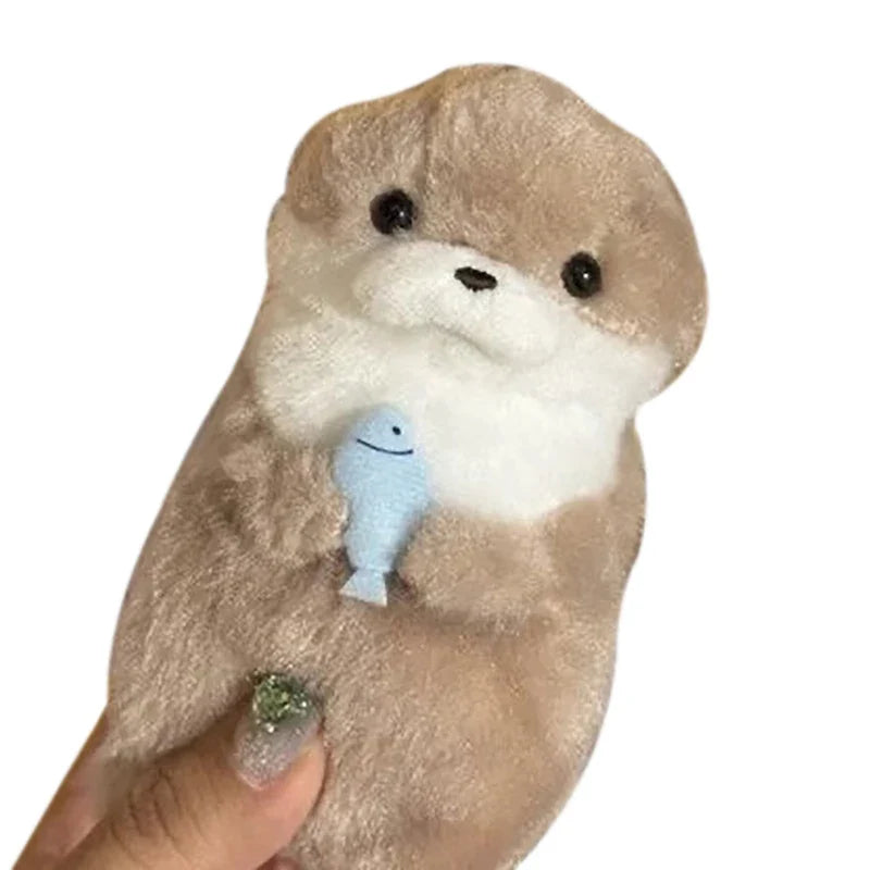 Cute Otter Plush Keychain – Kawaii Bag Charm Pendant Gift