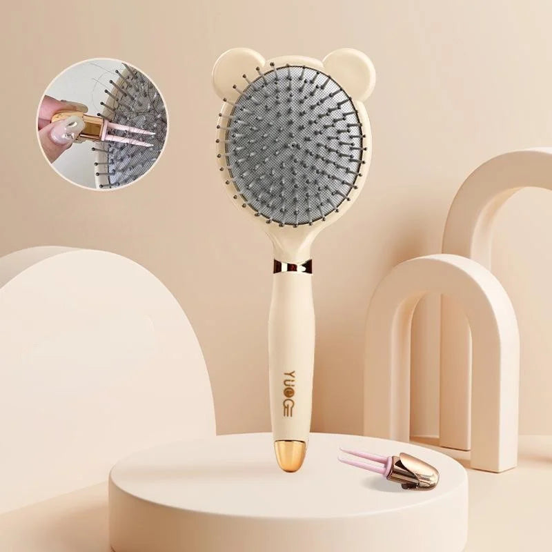 Cute Air Cushion Hair Brush – Antistatic Massage Comb & Cleaner