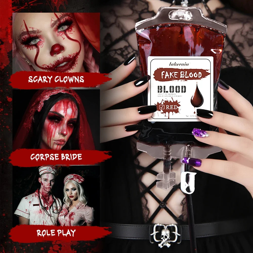 Halloween Blood Makeup Realistic Washable Fake Zombie Monster Clothes