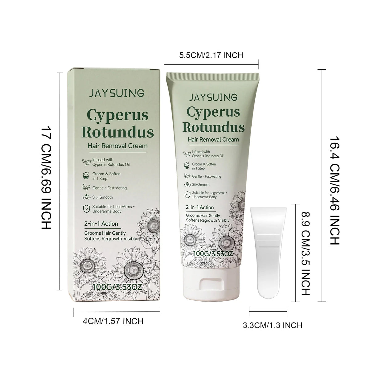 Cyperus Rotundus Hair Removal Cream – Gentle Depilatory 100g