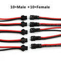 2.54mm SM 2-Pin Connector Cables for LED Strips – 5 or 10 Pairs