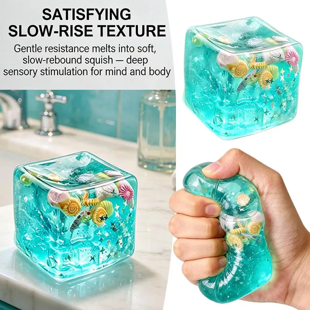 Ocean Squishy Sensory Fidget Cube – Tactile Focus Toy