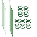 10-Pack Adjustable Plant Support Stakes with Rings & Clips