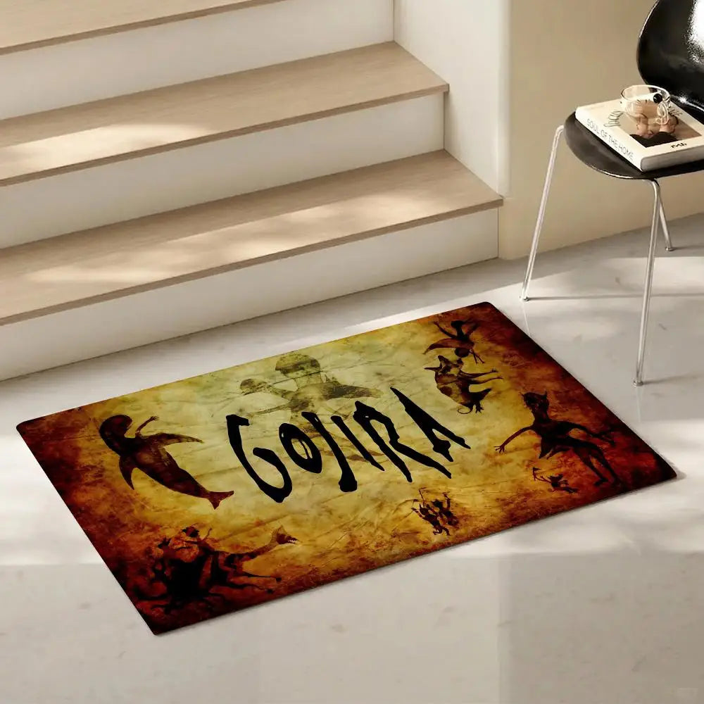 Gojira Band Flannel Floor Mat – Non-Slip Soft Indoor Rug