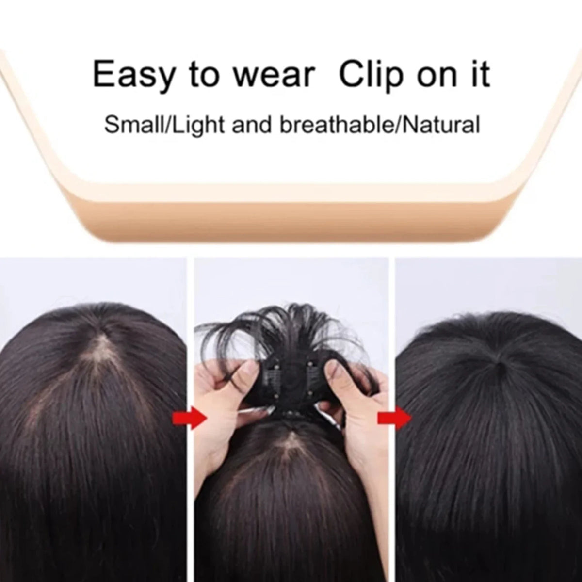 Women's Mono Hair Topper Clip-In Hairpiece for Crown Coverage
