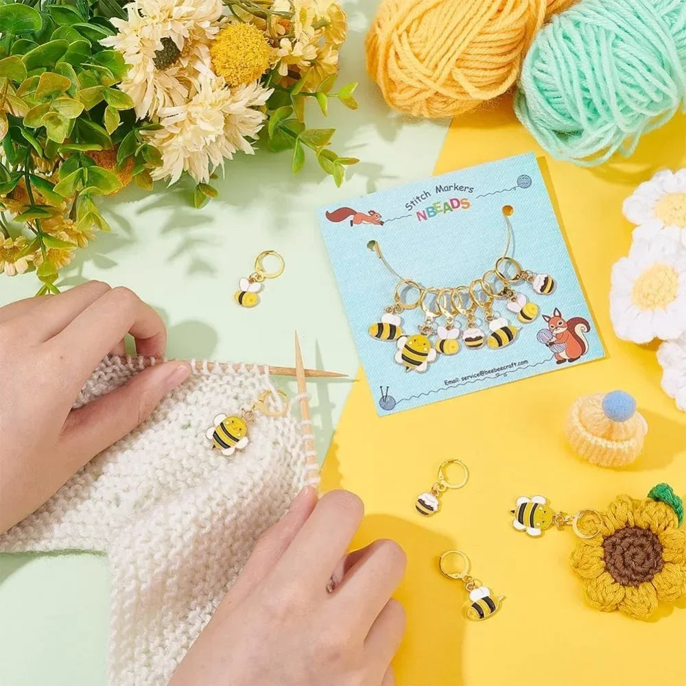 24 Pcs Bee Enamel Locking Stitch Markers for Knitting & Crochet