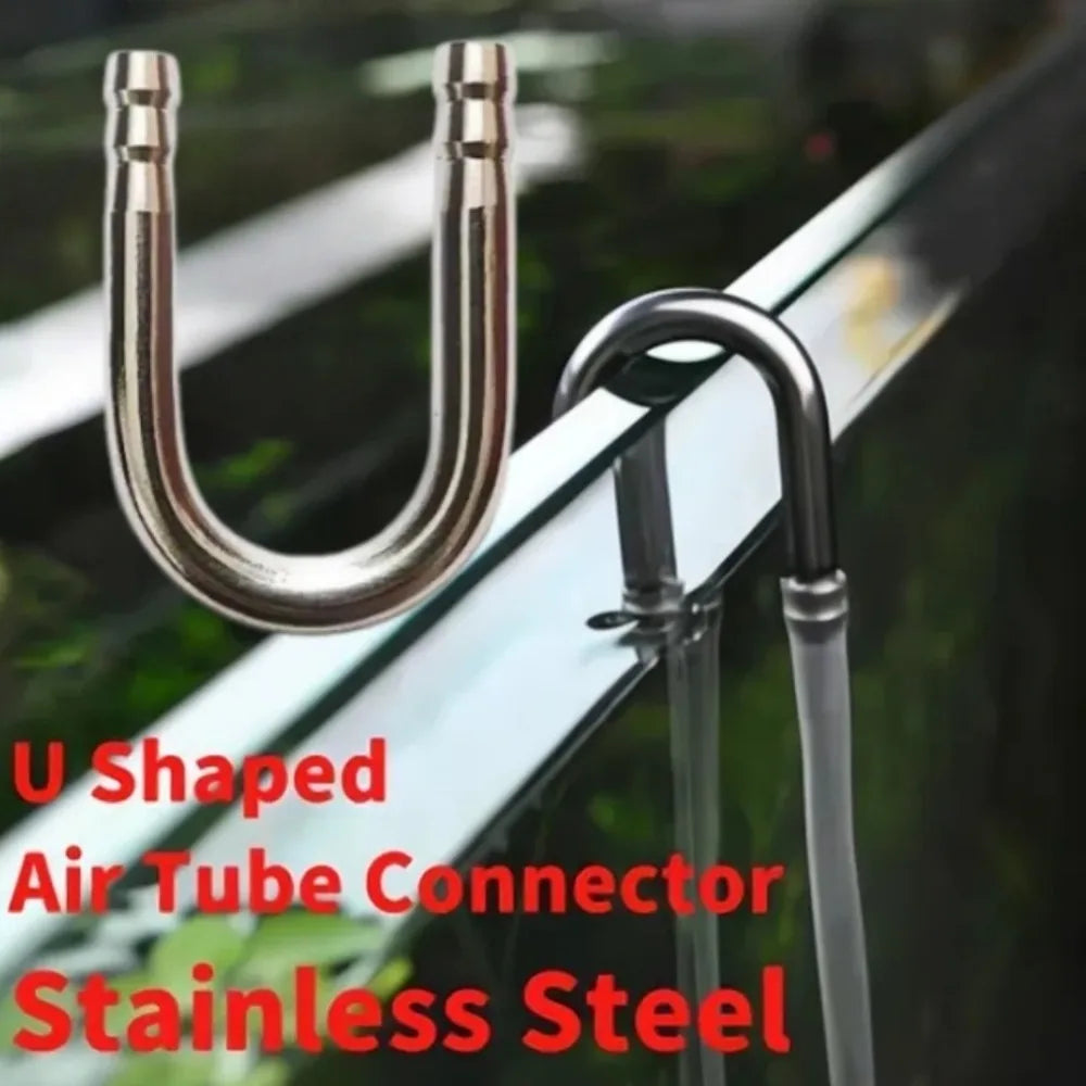 U-Shape Stainless Steel Aquarium CO2 & Air Tube Connector