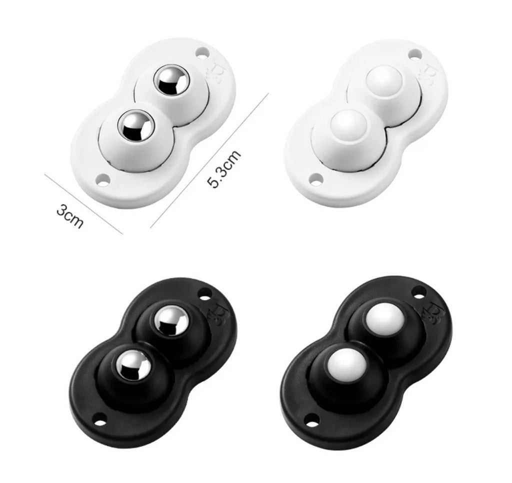 Self-Adhesive 360° Swivel Caster Wheels – Stainless Steel