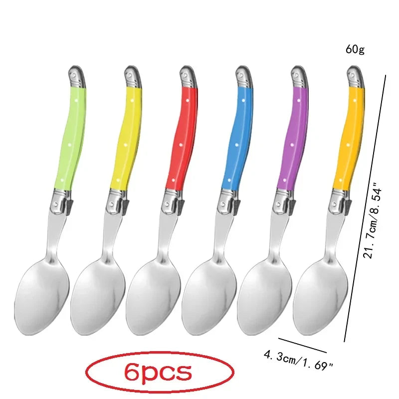 Laguiole Dinner Spoons Set of 6 – 8" Stainless Steel Tablespoons