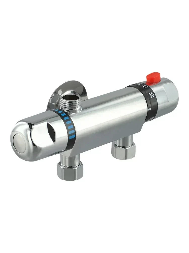 Chrome Thermostatic Shower Mixer Valve | G1/2 Alloy Bar Tap