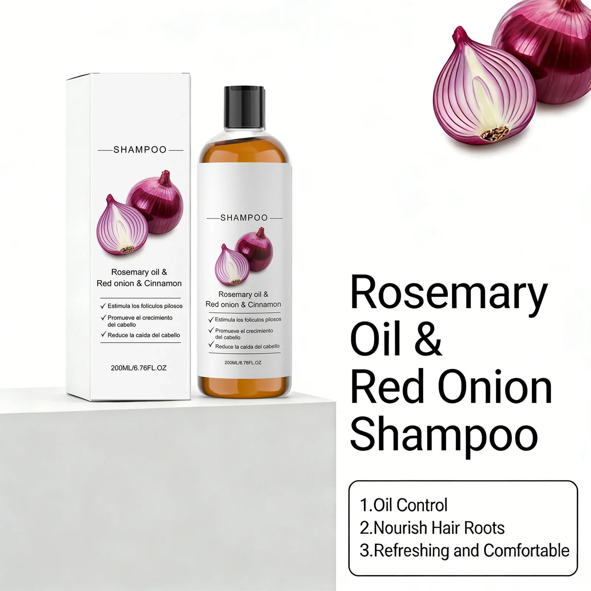Rosemary Oil Red Onion Shampoo Anti Hair Loss Care Gentle Cleansing