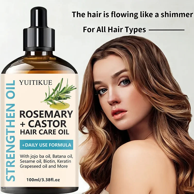 YUITIKUE Rosemary & Castor Hair Oil – Biotin & Keratin Blend