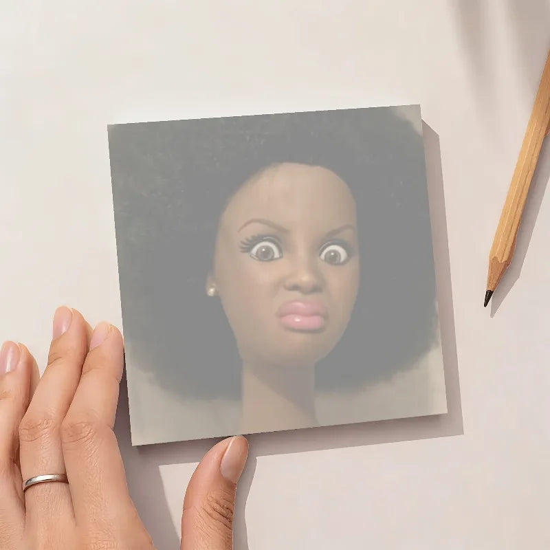 50 150Sheets Paper Curly Hair Character Notepad Humorous Angry Face