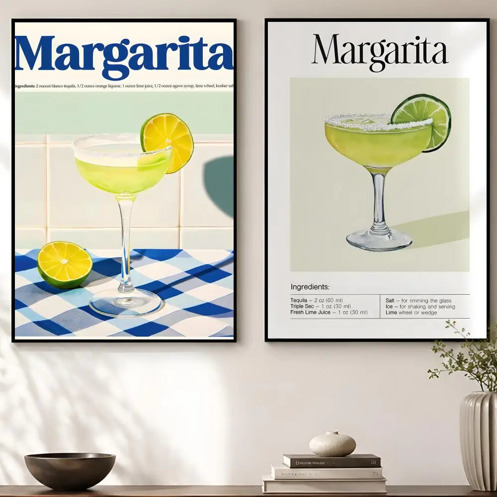 Cocktail Margarita Wall Poster – Self-Adhesive Waterproof Art