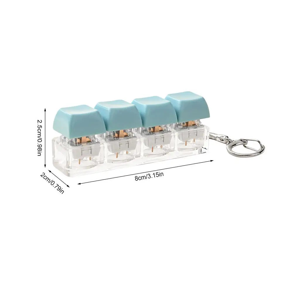 Keyboard Fidget Clicker Keychain – Quiet Tactile Toy for Focus