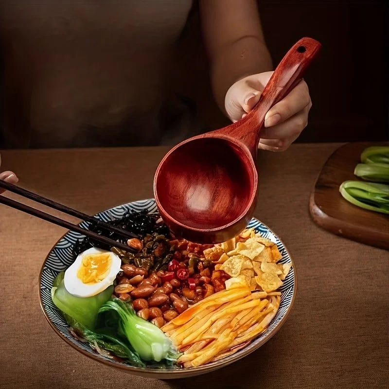 Large Wooden Kitchen Spoon Soup Ladle Multipurpose Cooking Serving