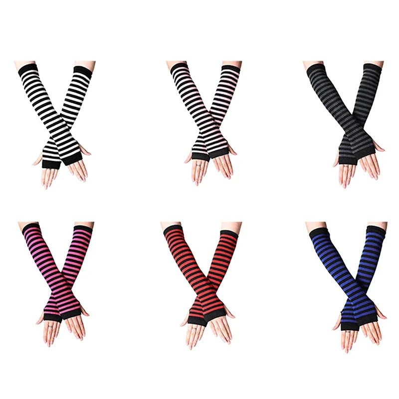 Women's Fingerless Knit Arm Warmers – Long Sleeve Wrist Gloves