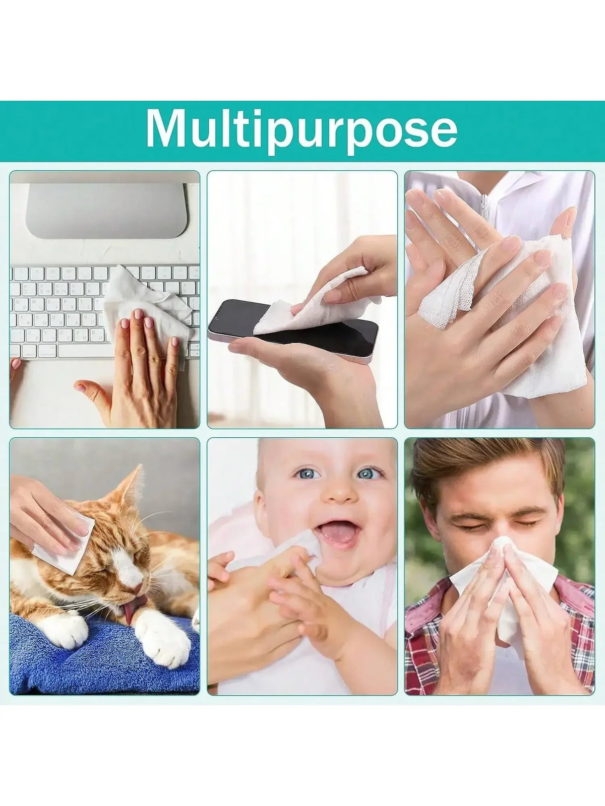 Disposable Face Towels 2-Pack 200ct | Soft Cotton Dry Wipes