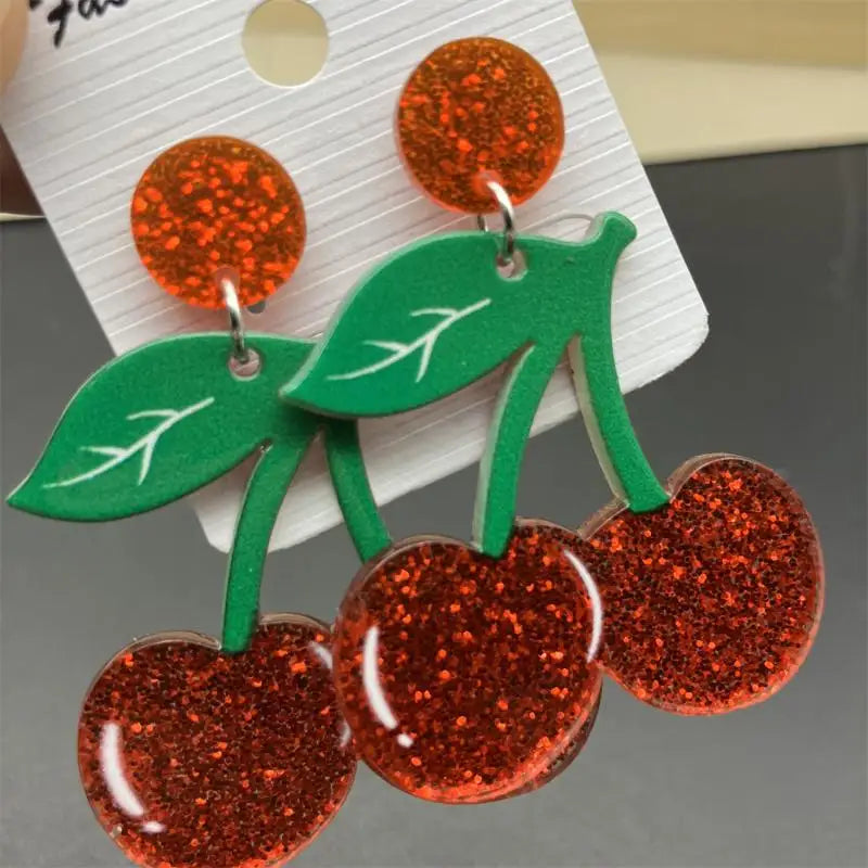 Fruit Drop Earrings – Mango Strawberry Watermelon Acrylic