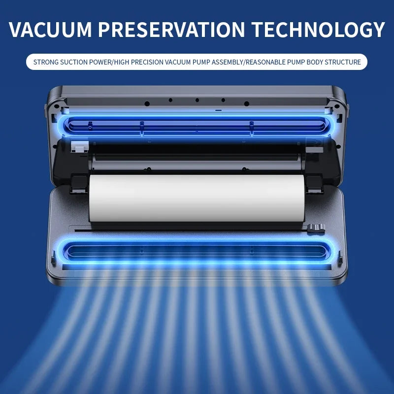 Electric Vacuum Sealer Machine | 6-in-1, Built-In Cutter, LED