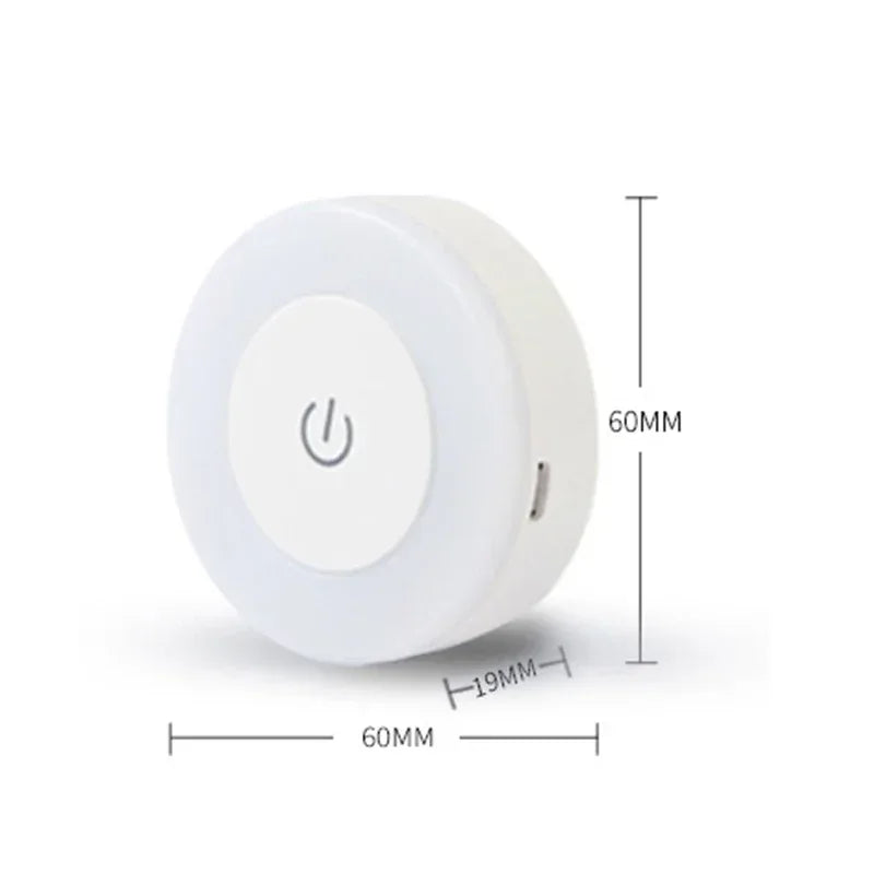 Magnetic LED Night Light – Touch Sensor & USB Rechargeable Lamp