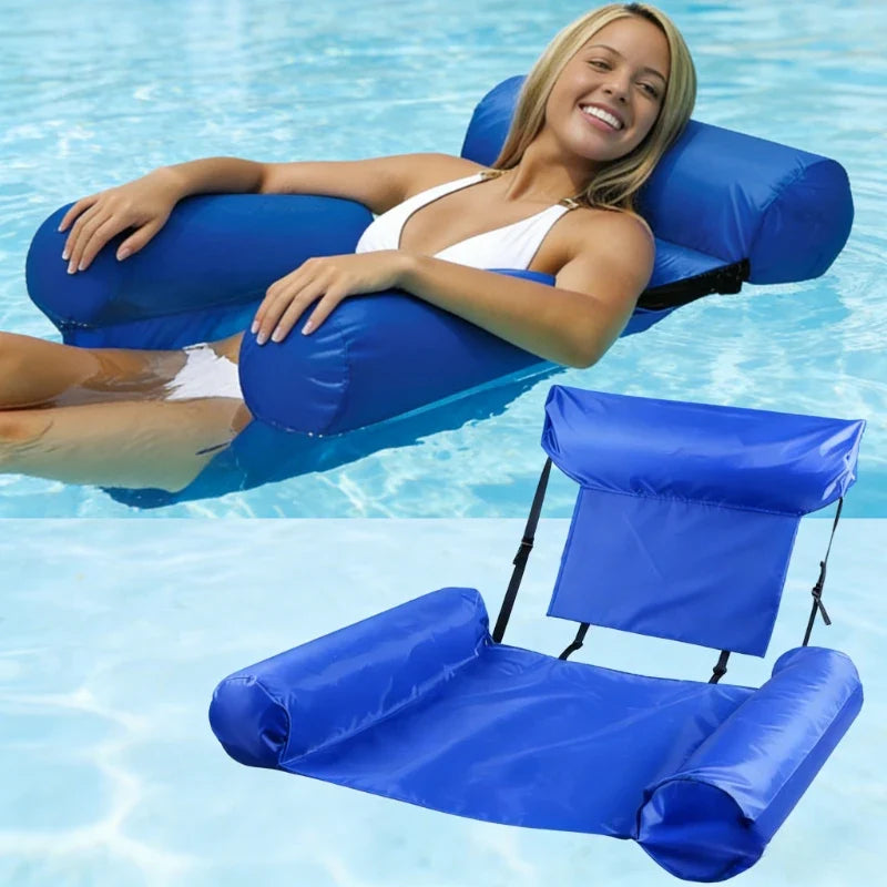 Inflatable Pool Float Hammock Lounge Chair & Water Mat