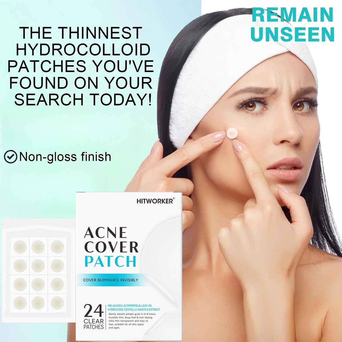 Hydrocolloid Acne Patches 24-Pack – Alcohol-Free Blemish Stickers