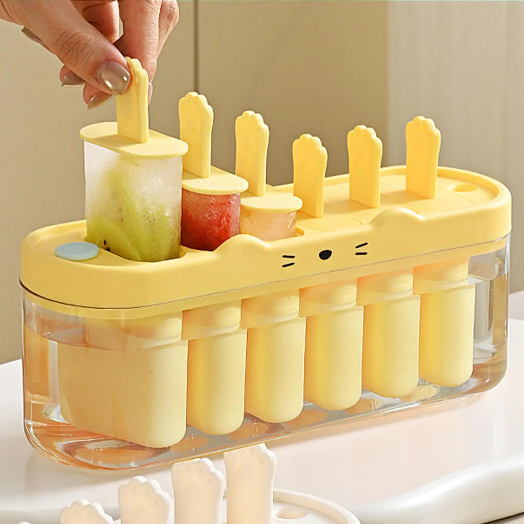 6-Cavity Ice Pop Mold Maker – Non-Stick Popsicle Molds & Sticks