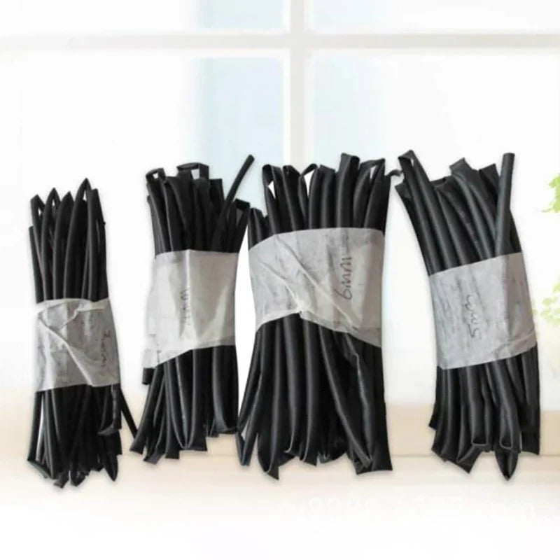 Black Heat Shrink Tubing Set 3mm 4mm 5mm 6mm – 4×1m PE