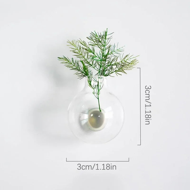 DIY Mini Glass Vase Fridge Magnet Porcelain Flower Plant Message