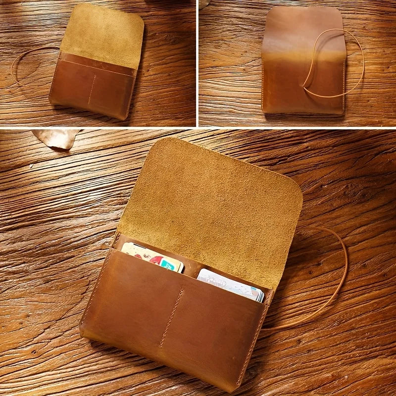 Cowhide Leather Passport Holder & Multi-Slot Card Wallet