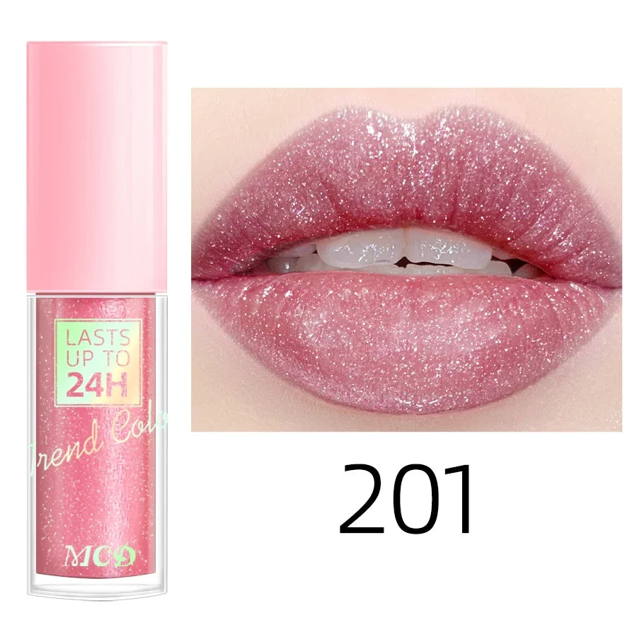 MCD Glitter Lip Gloss – 18 Shades, Waterproof & Long-Lasting
