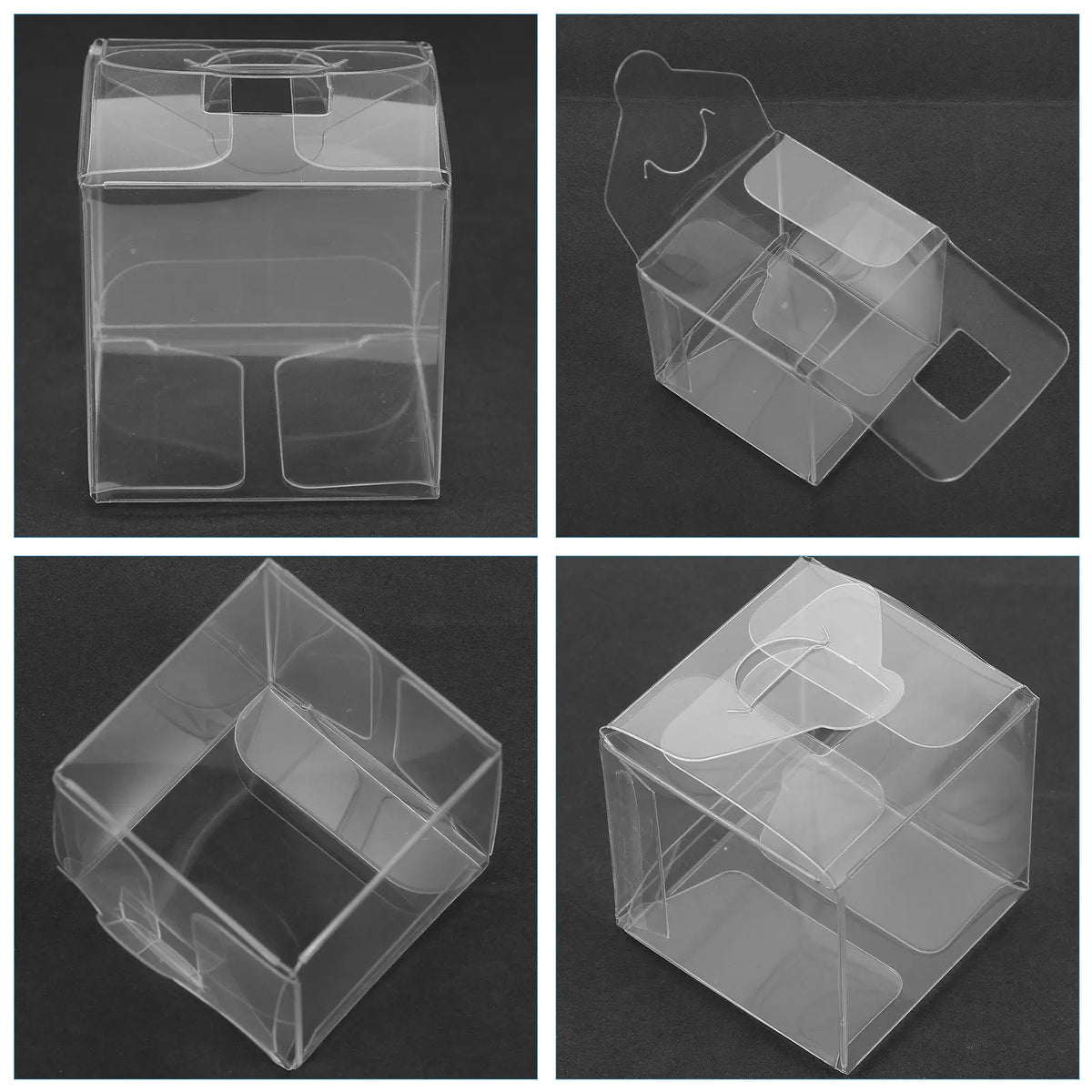 Clear Plastic Packing Boxes 4x4x4cm Transparent Sugar Box Macarons