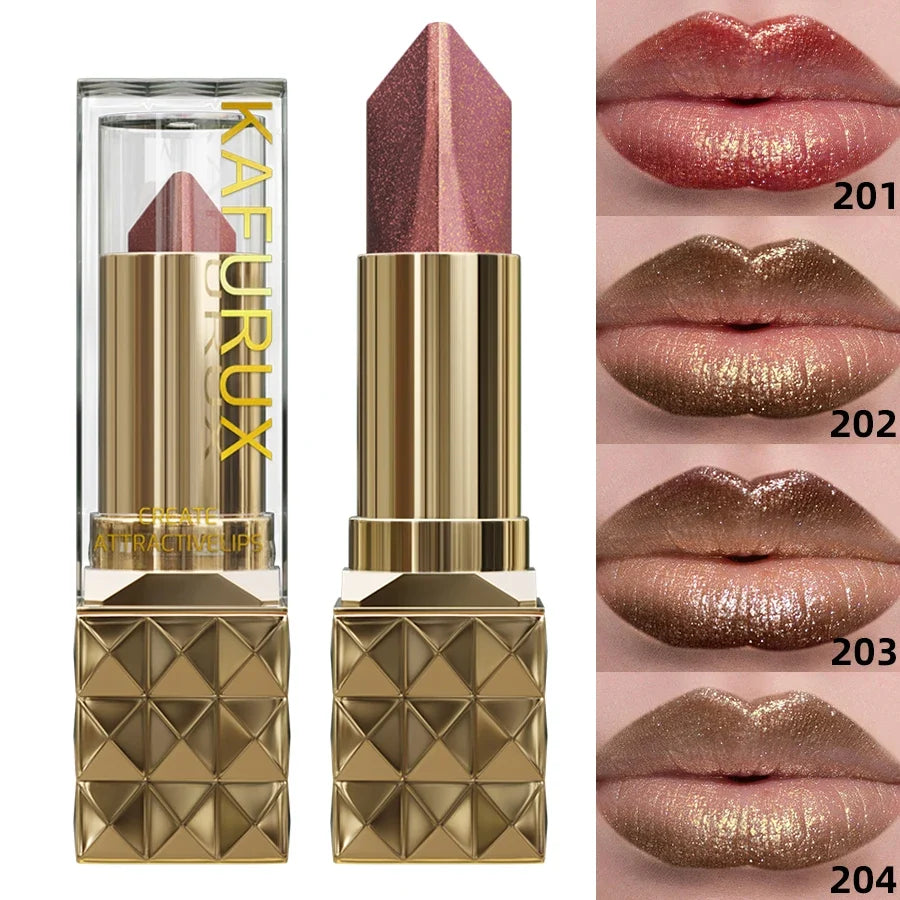 KAFURUX Glitter Two-Tone Metallic Lipstick | Matte Pearlescent