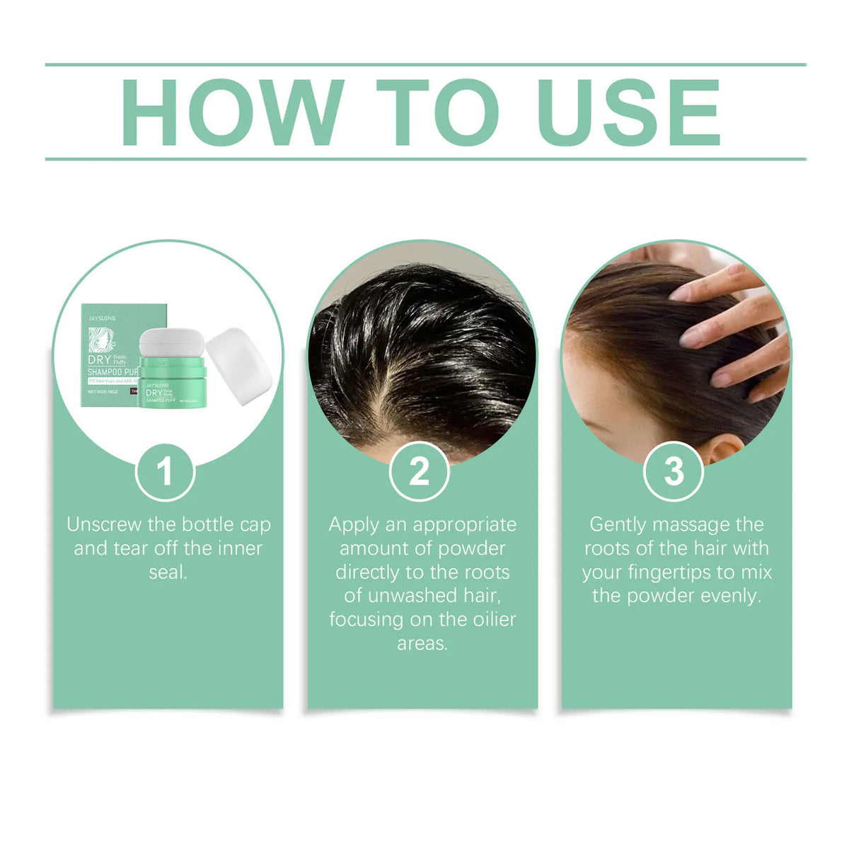 Matte Dry Shampoo Powder Puff – Oil Control & Root Volume Boost