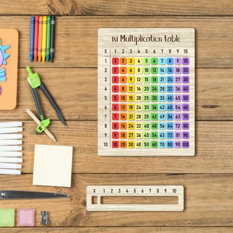 Colorful Wooden Multiplication Table Board | Math Learning Aid