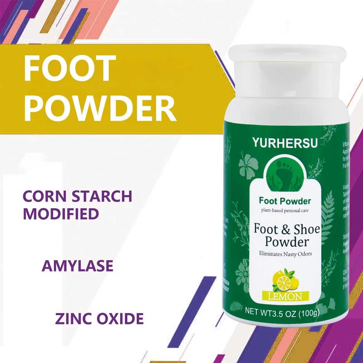 YURHERSU Lemon Foot Deodorant Powder – Fresh & Dry All Day