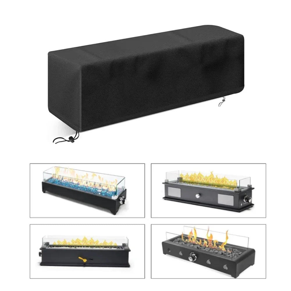 28-Inch Waterproof Rectangular Patio Fireplace Cover | 210D Oxford